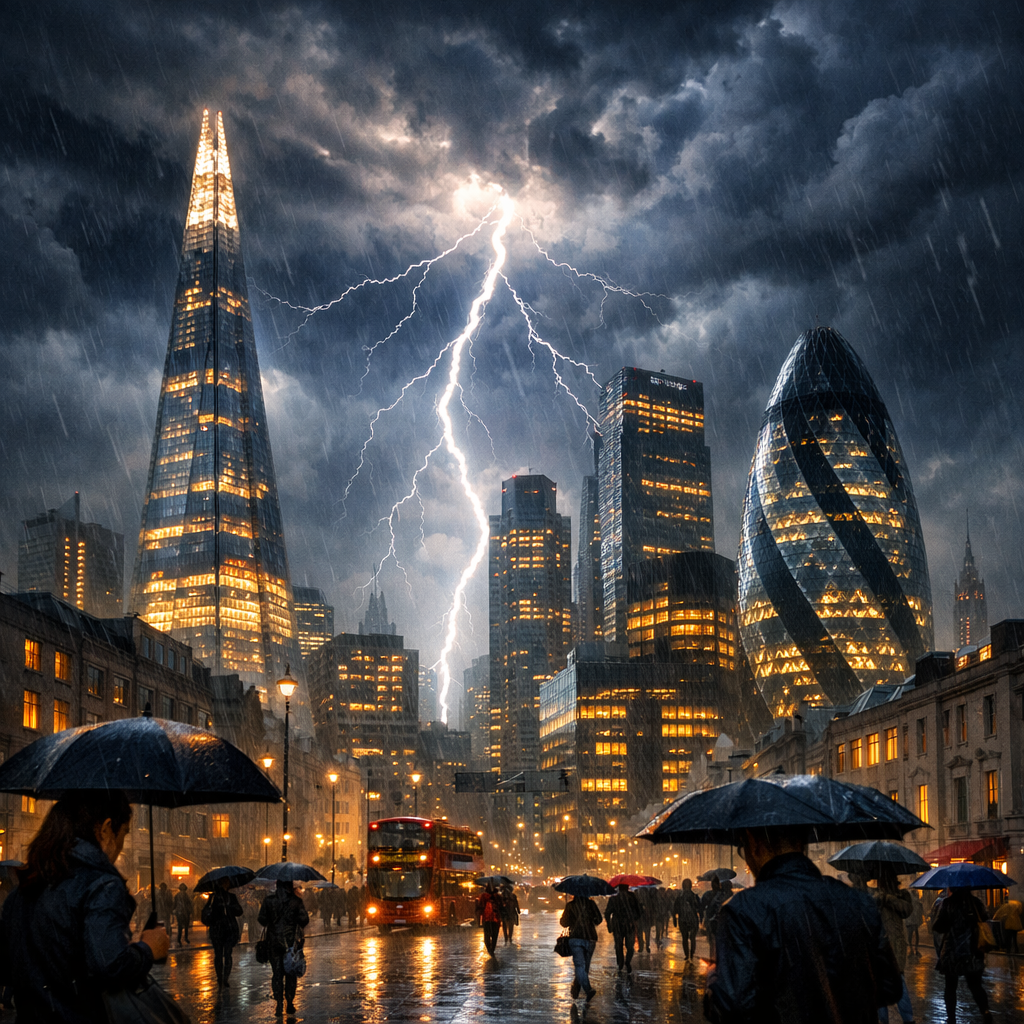 Storm Over London Financial District