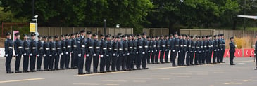 UDSS Co-chairman, Honorary Group Captain Peter Hewitt formed part of the RAF’s Queen's Colour Squadron team in the presentation and dedication of the new 601 Squadron Standard.