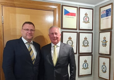 Honouring Czech pilots who served in the RAF during World War II with former Ambassador of Slovak Republic to the United Kingdom Ľubomír Rehák.