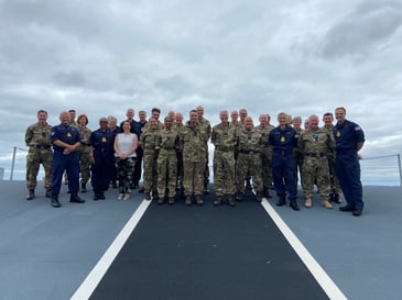 UDSS Co-Chairman Peter Hewitt in his capacity as an Honorary Group Captain of 601 County of London Squadron RAuxAF was invited by Captain Ian Feasey to visit the HMS Queen Elizabeth.
