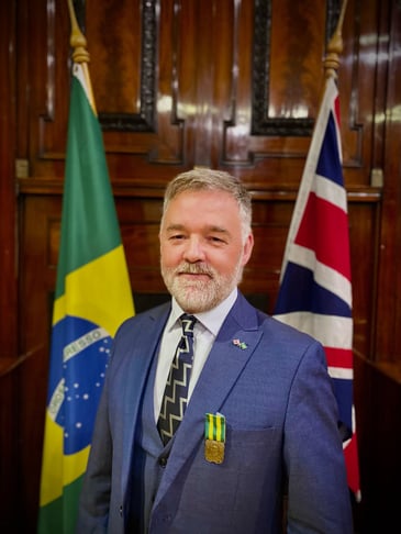 UDSS South & Central America Lead Kevin Fleming was honoured today with the Brazilian Navy Tamandaré Medal of Merit at a special ceremony held at the Brazilian Embassy in London.